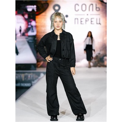 Бомбер для девочки SP2514 (Темно серый)