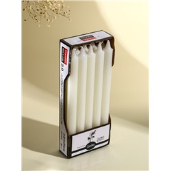 Свечи хозяйственные столовые «Белые», набор 10 шт., d=2 см, h=23 см, 10×4.5×24.5 см