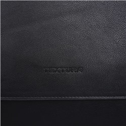 Сумка планшет мужская TEXTURA на молнии, наружный карман, 29×3×32 см, чёрная
