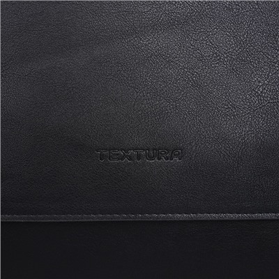Сумка планшет мужская TEXTURA на молнии, наружный карман, 29×3×32 см, чёрная