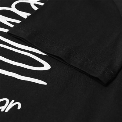 Футболка детская Let's go, новогодняя, чёрная, рост 140 см