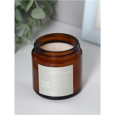 Ароматическая свеча в банке Pure Basil, соевый воск, 90 г, базилик