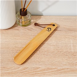 Ложка для обуви Доляна, с петелькой, деревянная, 23×3.5 см, бежевая