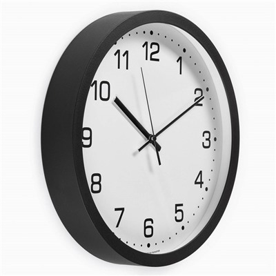 Часы настенные «Классика», плавный ход, d=30.5 см, чёрные