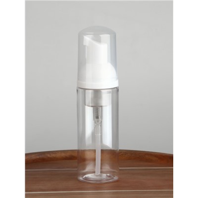 Бутылочка для хранения, с пенообразующим дозатором, 75 мл, прозрачная, белая