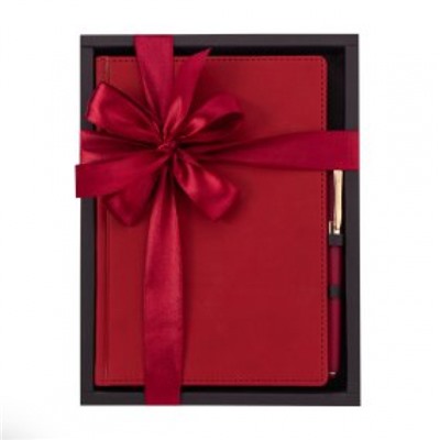 Подарочный набор Ежедневник недатированный А5 272 стр. "VELVET" (ЯРКО-БОРДОВЫЙ)+ ручка 3-115/39-2 Bruno Visconti