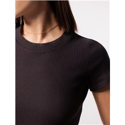 Платье из трикотажа в широкий рубчик