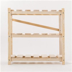 Стеллаж деревянный, 3 полки, 60×60×30 см, сосна, напольный, регулируемый, «Добропаровъ»