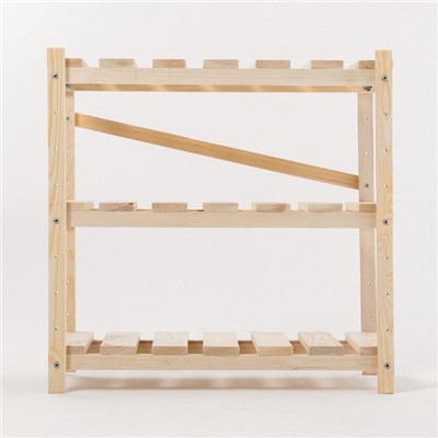 Стеллаж деревянный, 3 полки, 60×60×30 см, сосна, напольный, регулируемый, «Добропаровъ»