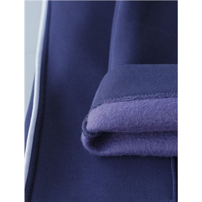 Теплые прямые брюки из эластичного футера трехнитки с начесом