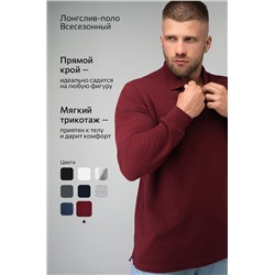 Мужской базовый лонгслив-поло Happyfox