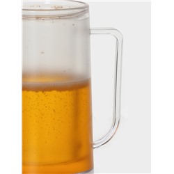 Пивная кружка, 380 мл, охлаждающая, пластик, прозрачная