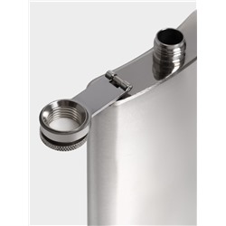 Фляжка Мастер К, 270 мл, подарочная, армейская, 9 oz, нержавеющая сталь, серебристая