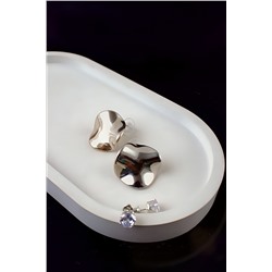 Серьги с эффектом мятого металла Круг + Подарок НАТАЛИ, 1133046