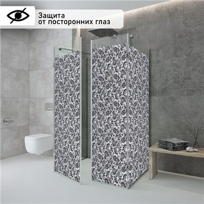 Витражная плёнка «Орнамент», 45×200 см, чёрная