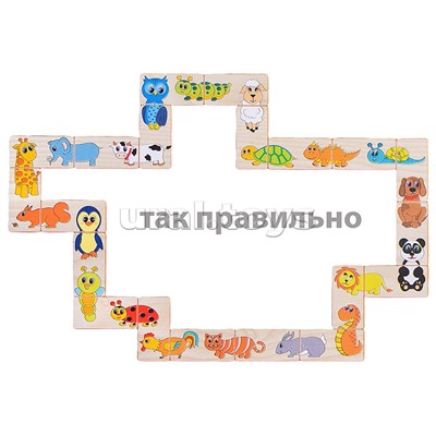 Домино деревянное "Веселая змейка"
