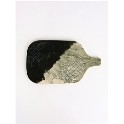 Блюдо керамическое «Стоун», 29.7×17.5 см, серое, Dolce Ceramo