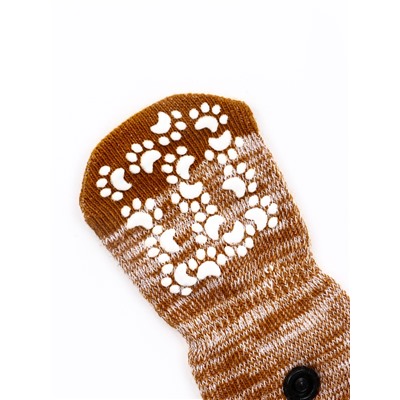 Носки нескользящие «Лапки», S (5.5×14 см), набор 4 шт., бежевые