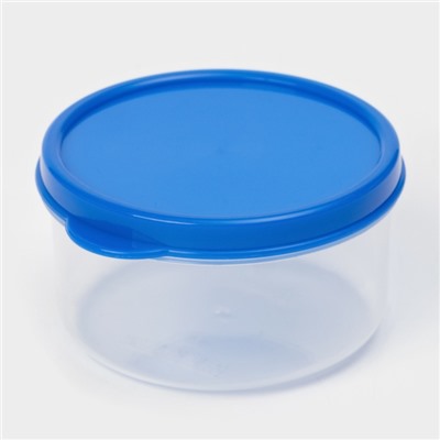 Контейнер для хранения еды Доляна, пищевой, 150 мл, прозрачный, крышка синяя