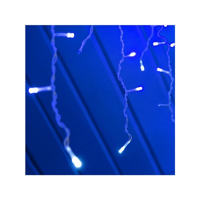 Гирлянда «Бахрома» 3×0.6 м, IP44, УМС, белая нить, 160 LED, свечение синее, мерцание белым, 220 В