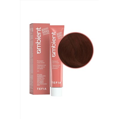 TEFIA Ambient 6.4 Перманентная крем-краска для волос / Темный блондин медный, 60 мл KRISTALLER, 1112396