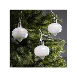 Набор ёлочных шаров «Ретро», 3 шт., 8×7 см, 3 LED, от батареек AG13×9, свечение тёплое белое