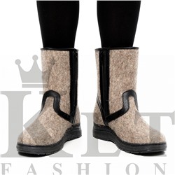 Сапожки женские Сура, серые, с замком, литая подошва