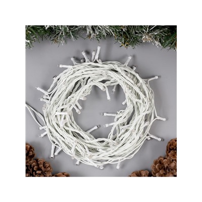 Гирлянда «Нить» 10 м, IP44, белая нить, 100 LED, свечение синее, 8 режимов, 220 В