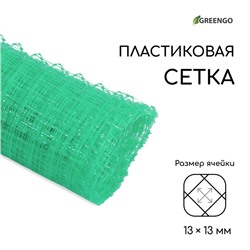 Сетка садовая, 1×5 м, ячейка ромб 13×13 мм, для птичников, пластиковая, зелёная, Greengo, в рулоне