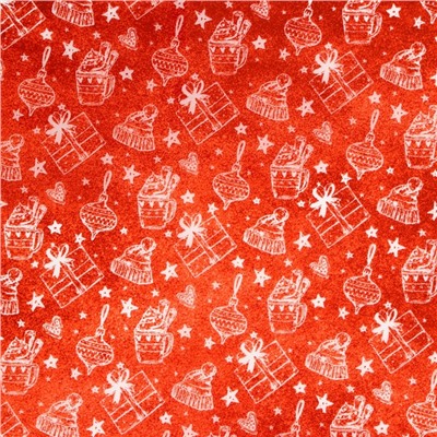 Бумага упаковочная тишью, новогодняя упаковка «Подарки», 50×66 см