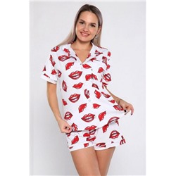 908 Пижама женская Губы (Белый)