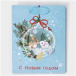 Пакет подарочный новогодний ламинированный «Нежность», 12×15×5.5 см