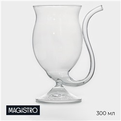 Бокал для вина Magistro «Пантера», 300 мл, 11×7,5 см, стекло, с трубочкой, прозрачный