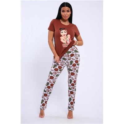 Пижама с брюками GIRL (Коричневый)