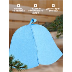 Шапка для бани и сауны «Классическая», полиэфир, голубая, «Добропаровъ»