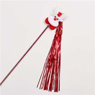 Дразнилка для кошек «Новогодний заяц», 30 см, с бубенчиком