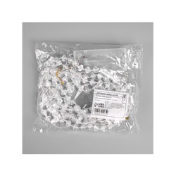 Гирлянда «Нить» 2 м роса с насадками «Бусы», IP20, нить серебристая, 20 LED, батарейки AAx2 (не в комплекте), 2 режима, свечение тёплое белое