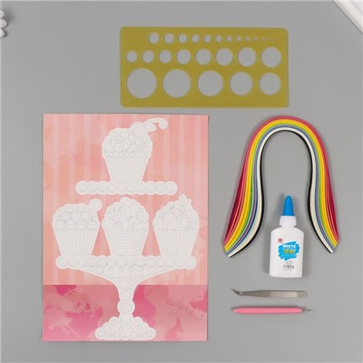 Набор для квиллинга 170 полосок с инструментами «Десерты», 25×33.7 см