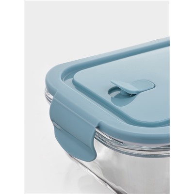 Набор контейнеров, 3 шт.: 410/690/1040 мл, стекло, прозрачный, синяя крышка