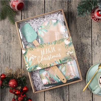 Набор подарочный «Доляна» Magic Christmas, варежка-прихватка, лопатка силикон