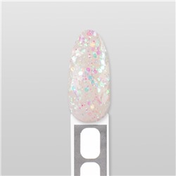 Полигель для наращивания, с блёстками, трехфазный, 30 мл, LED/UV, белый