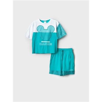 Комплект трикотажный для девочек: фуфайка (футболка), шорты