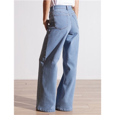 Джинсы трубы из денима