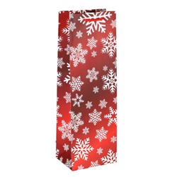 Пакет подарочный 12х36х9см под бутылку / 9068 /уп 12/600/Новый год