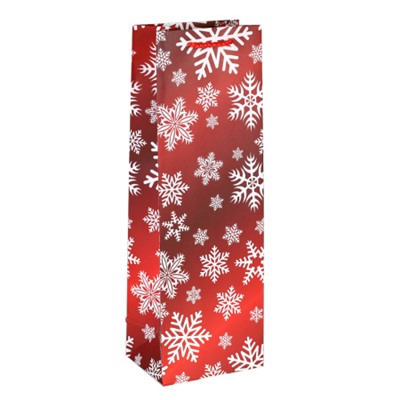 Пакет подарочный 12х36х9см под бутылку / 9068 /уп 12/600/Новый год