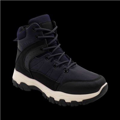 Кроссовки зимние на меху 1901-2 синие п/п