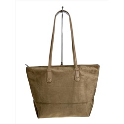 Женская сумка из искусственной замши, цвет светло коричневый