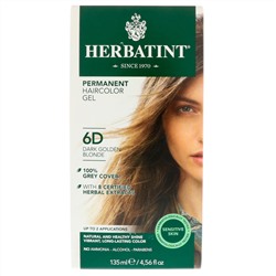 Herbatint, Перманентная гель-краска для волос, 6D, темный золотой блондин, 135 мл