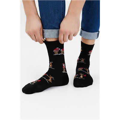 Носки мужские Новогодняя история (Черный)