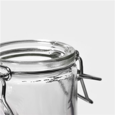 Банка для сыпучих продуктов Доляна «Галерея», 100 мл, 6.5×10.6 см, с бугельным замком, сткело